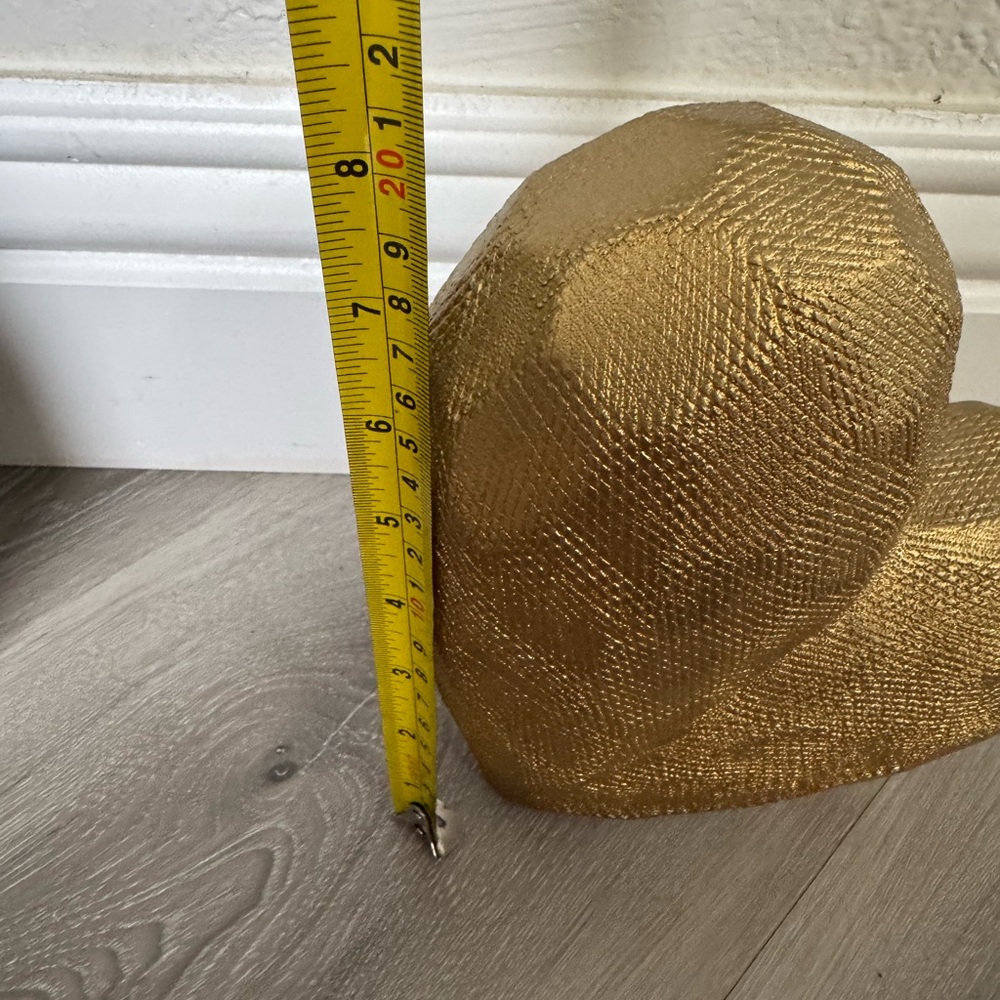 Champagne Gold Heart-Shaped Decorative Sculpture - Picture 4 of 6